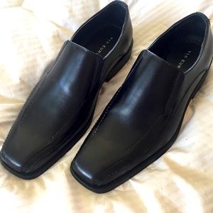 Men's Via Europa Slip On Loafer Black Shoe size 11